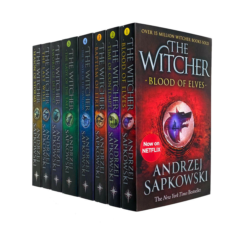 Andrzej Sapkowski Witcher Series Collection 8 Books Box Set Season of Storms Inc The Last Wish -Netflix