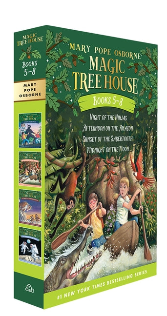 Magic Tree House Books 5-8 Boxed Set: Night of the Ninjas; Afternoon on the Amazon; Sunset of the Sabertooth; Midnight on the Moon: Night of the Ninjas; Afternoon on the Amazon; Sunset of the Sabertooth; Midnight on the Moon