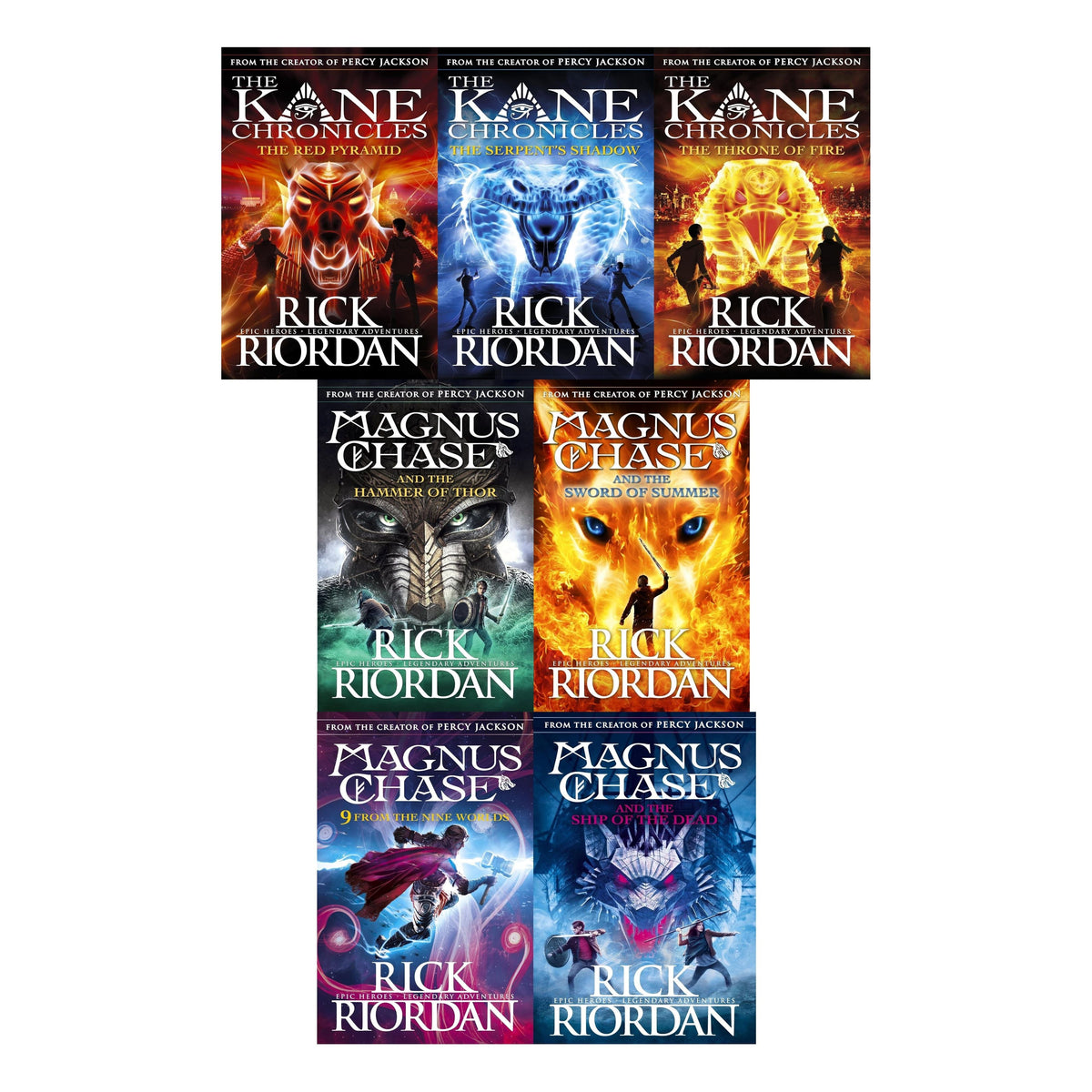 The Kane Chronicles & Magnus Chase Series 7 Books Collection By Rick Riordan