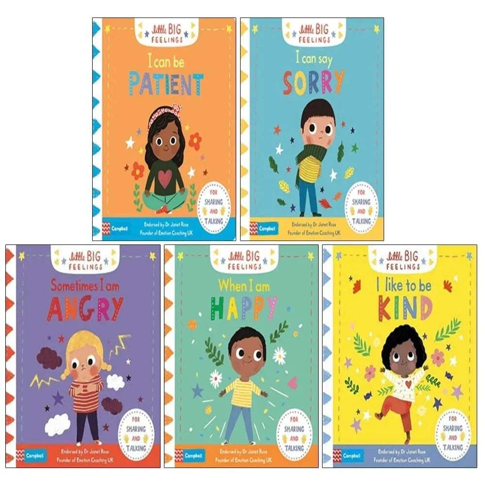 Campbell Little Big Feelings 5 Books Collection Set(I Like to be Kind , When I am Happy , Sometimes I Am Angry , I Can Say Sorry  & I Can Be Patient)