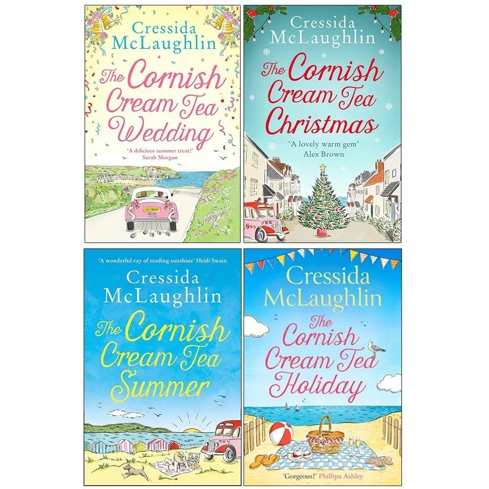 Cornish Cream Tea Series Collection 4 Books Set By Cressida McLaughlin(Tea Holiday, Tea Summer,Tea Christmas & Tea Wedding)