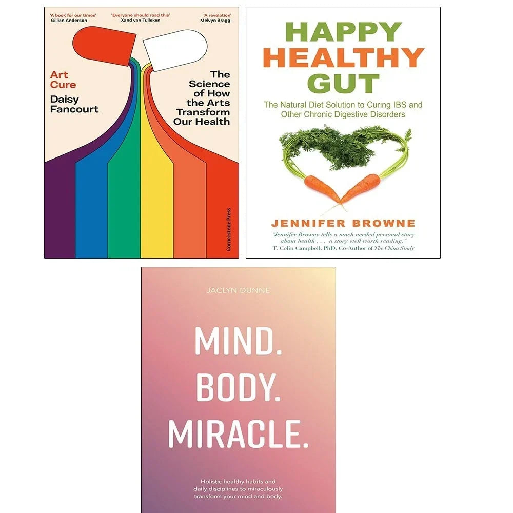 Art Cure (HB), Happy Healthy Gut, Mind Body Miracle Jaclyn Dunne 3 Books  Collection Set