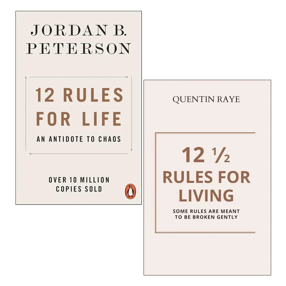 12 Rules for Life Jordan B Peterson, 12 1/2 Rules For Living Quentin Raye 2 Books Collection Set