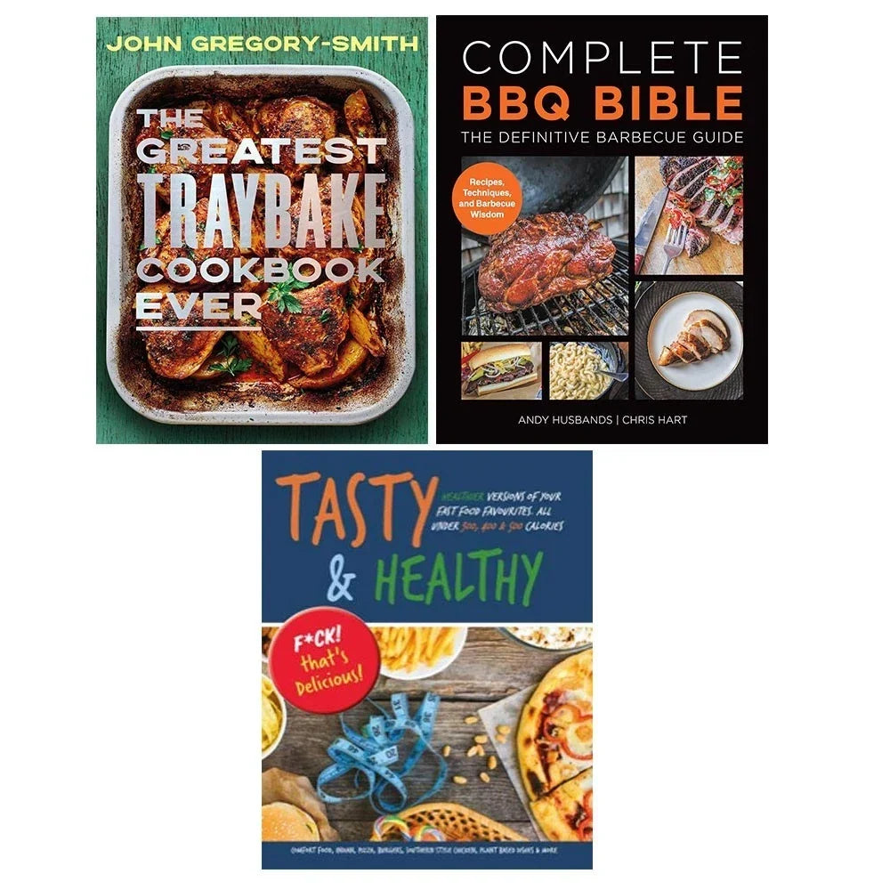 Greatest Traybake Cookbook Ever (HB), Complete BBQ BIBLE,Tasty Healthy 3 Books Collection Set