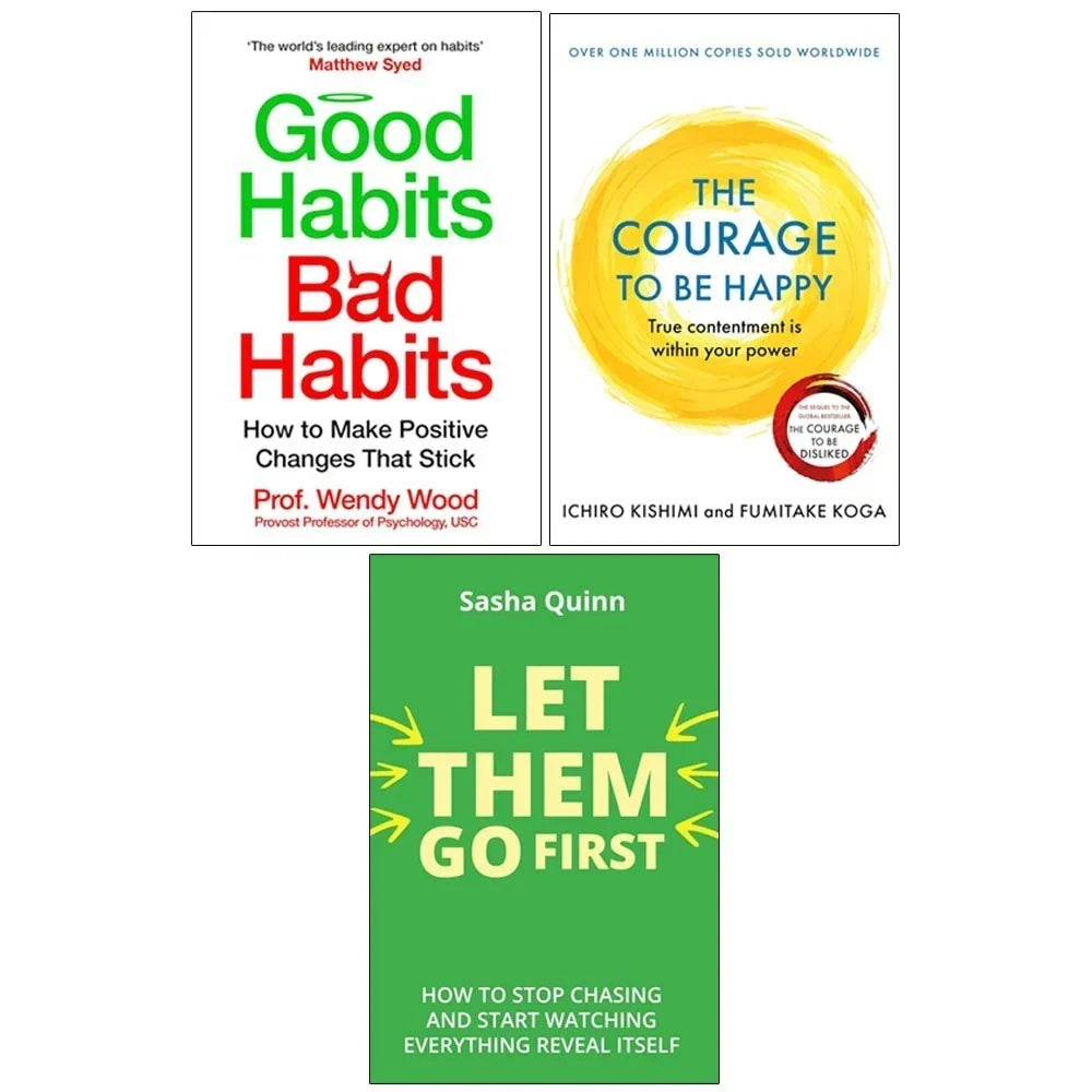 Let Them Go First,Courage To Be Happy,Good Habits, Bad Habits 3 Books Collection Set