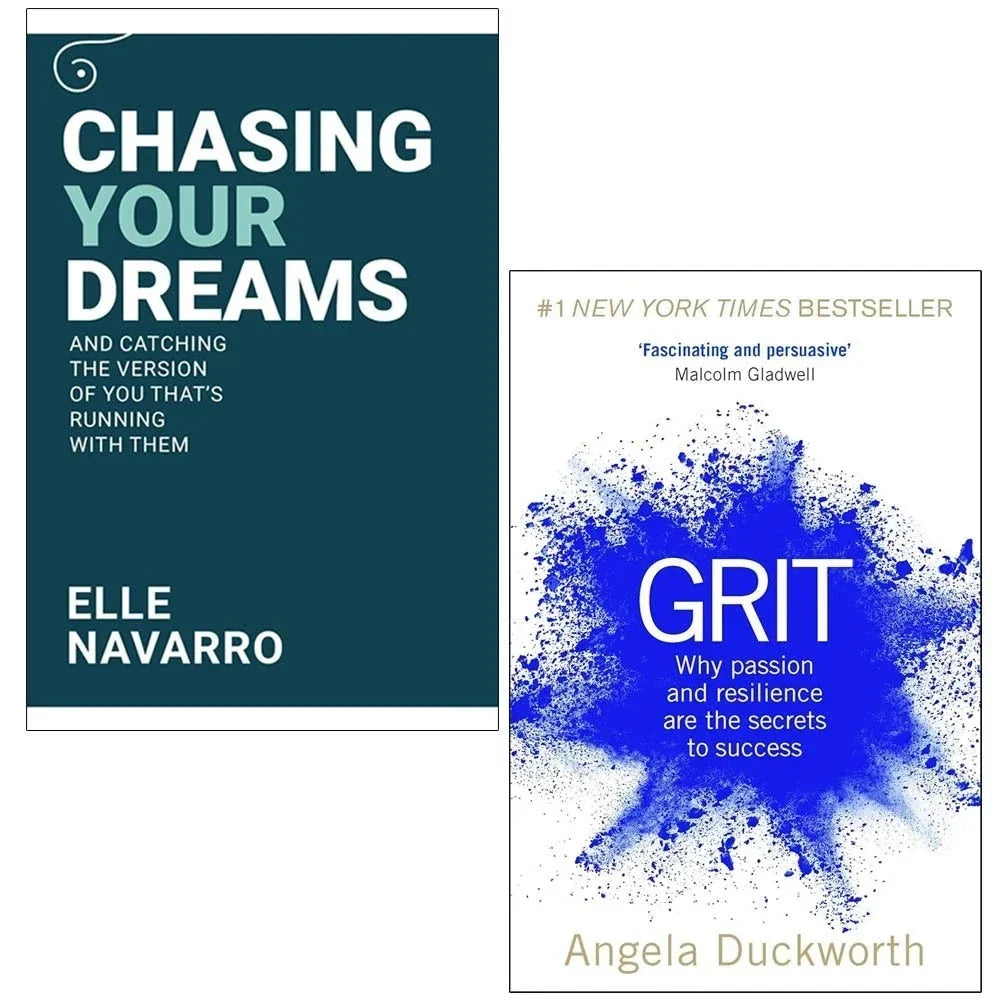Chasing Your Dreams By Elle Navarro, Grit By Angela Duckworth 2 Books Collection Set