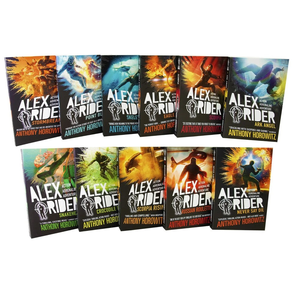 Alex Rider The Complete Missions 11 Books Set by Anthony Horowitz (Ages 9-14) Skeleton Key, Eagle Strike